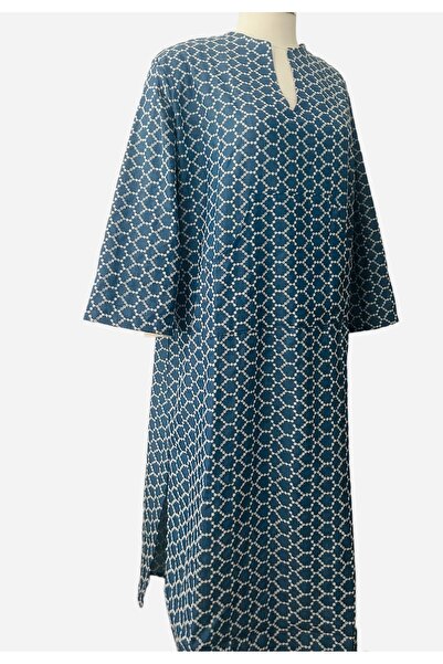 Hayalet Özel Tasarım Cepli Yırtmaçlı Fistolu Kot Elbise - Büyük Beden