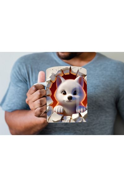 Evion Baby Animal Printed 3D Design Ceramic Mug - Mug
