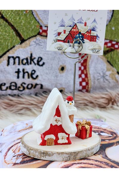 Rota Hediyelik New Year's New Year Snowy Home Note Photo Holder Office Ornament Gift