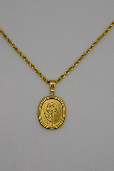 ayışığı Gold Flower Embossed Necklace