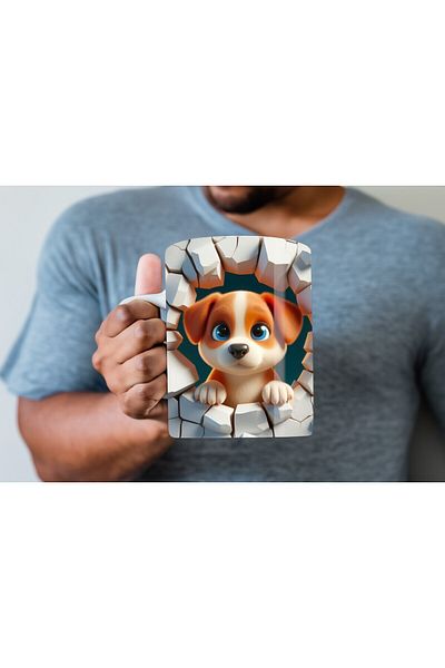 Evion Baby Animal Printed 3D Design Ceramic Mug - Gift Mug Cup