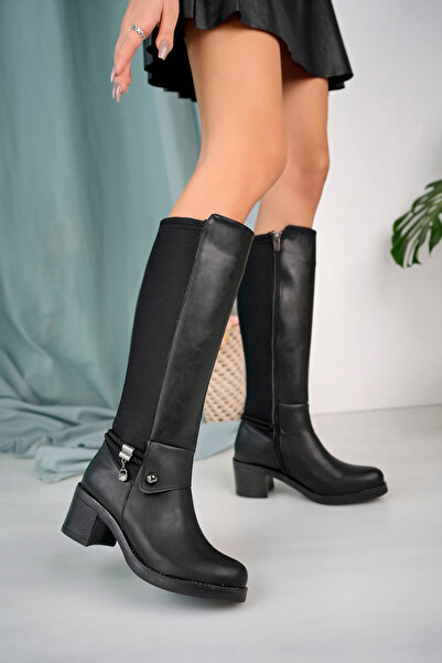 LZ SHOES Pânză neagră pentru scafandru pentru femei, până la genunchi