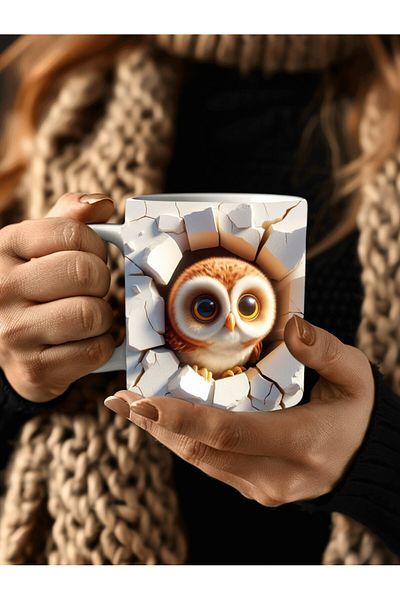 Evion Baby Animal Printed 3D Design Ceramic Mug - Gift Mug Cup