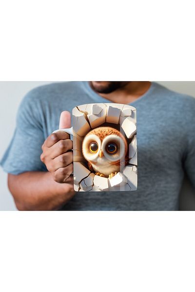 Evion Baby Animal Printed 3D Design Ceramic Mug - Gift Mug Cup