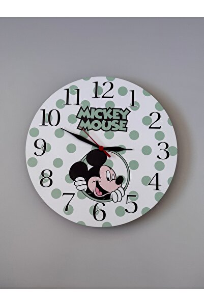 UViolets Dekoratif Ahşap Baskılı Mickey Mause ( Miki Fare ) Çocuk Odası Duvar...