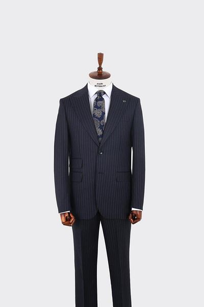 Kadir Büyükkaya Swallow Collar Two Button Men's Suit-Kaw1348W