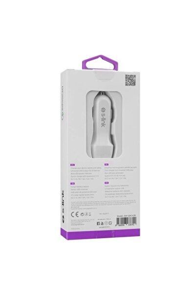 S-LINK S-LİN SWAPP SW-QAC42B QUALCOMM 3,0 ARAÇ İÇİ ŞARJ CİHAZI BEYAZ