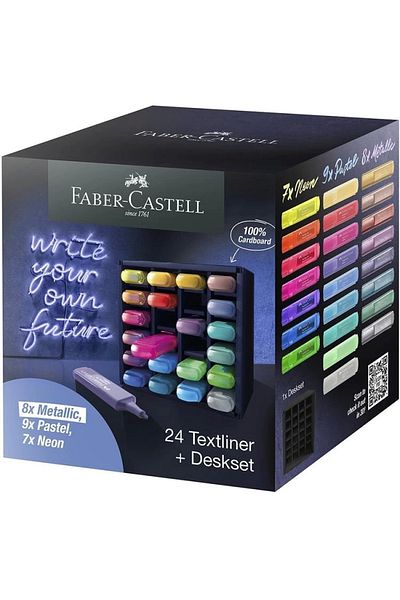 Faber Castell Textliner 46 - Highlighter Table Top Pen Set of 24
