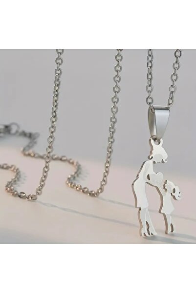 GlassySKY قلادة الأم والابنة، ستانلس ستيل، عيد الأم، الأم، هدية عيد الميلاد