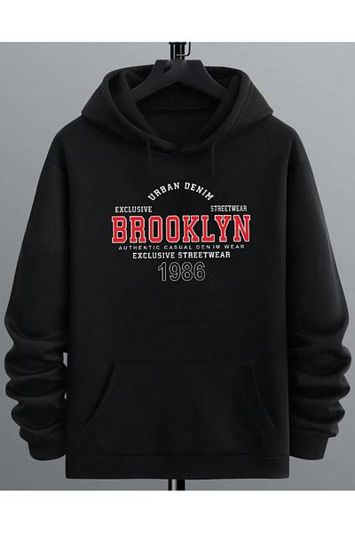 DEEPSENCE Brooklynn Unisex Black Oversize Hooded Sweatshirt