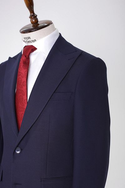 Kadir Büyükkaya Swallow Collar Two Button Men's Suit-Kav1381W