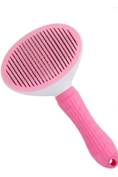 Busstier Pink Automatic Cleaning Cat and Dog Comb - Practical and Ergonomic Comb That Reduces Hair Loss