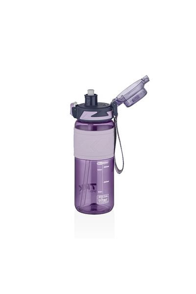 TKK Vagonlife T1020 TKK - قارورة تريتان أرجوانية سعة 800 مل مع ماصة ومصفاة