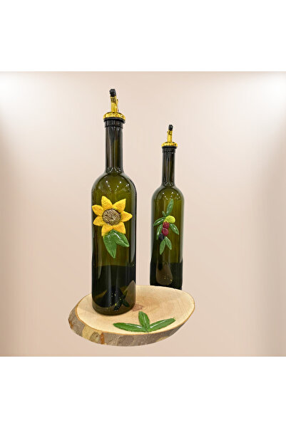 PitrakStore Olive Oil-Sunflower Oil Bottle 750ml Set of 3 with Stand Gift