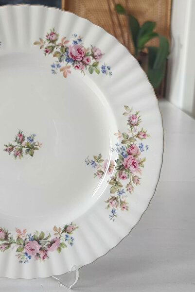 Royal Albert Moss Rose Bone China İngiliz Vintage Pasta Tabağı 19 cm