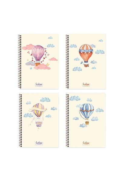 KESKİN COLOR 17x24 La Plume Balloons - Spiral, Hard Cover Notebook 80 Yp.Straight