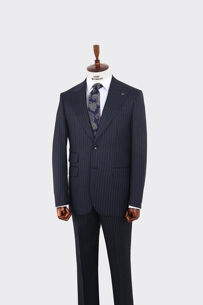 Kadir Büyükkaya Swallow Collar Two Button Men's Suit-Kaw1348W
