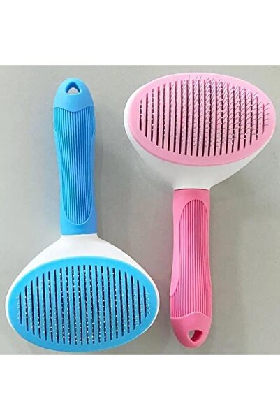 Busstier Pink Automatic Cleaning Cat and Dog Comb - Practical and Ergonomic Comb That Reduces Hair Loss