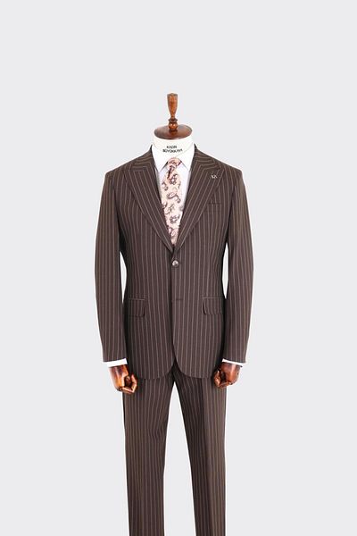 Kadir Büyükkaya Swallow Collar Two Button Men's Suit-Kax1312S