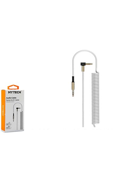 HY-X76 1m BEYAZ L UÇLU 3.5mm STEREO SPİRALLİ SES KABLOSU