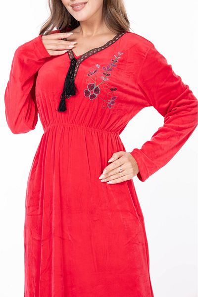 mervemoda ROCHIE DE CATIF DE DAMĂ MÂNECĂ LUNGĂ