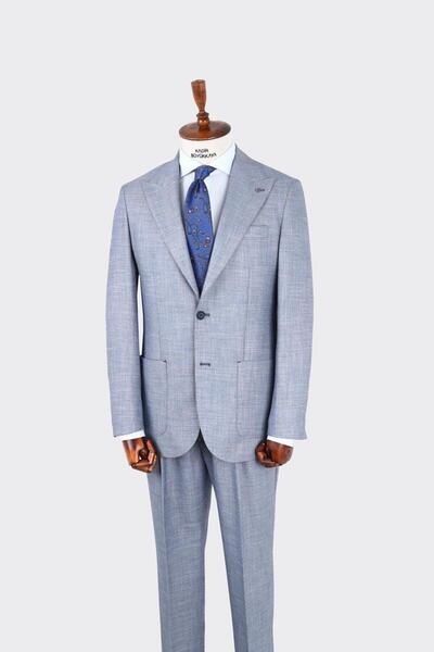 Kadir Büyükkaya Kırlangıç Yaka Pileli Erkek Takım Elbise-KAX1302S