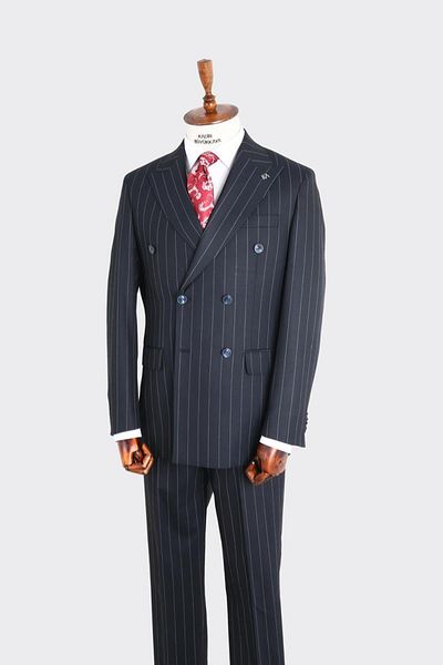 Kadir Büyükkaya Swallow Collar Double Breasted Men's Suit-Kax1201S