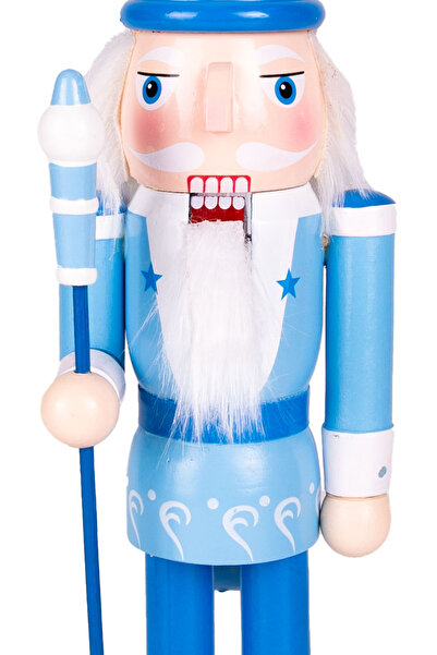 Herdekora Christmas Ornament Lead Soldier White Crowned Nutcracker Blue 37 Cm.