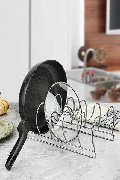 Tanemce Ματ μεταλλικό κάλυμμα κατσαρόλας και μαγειρικής με 5 θήκες - Οργανωτή...