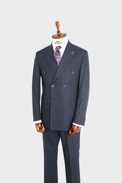 Kadir Büyükkaya Swallow Collar Double Breasted Men's Suit-Kax1202S