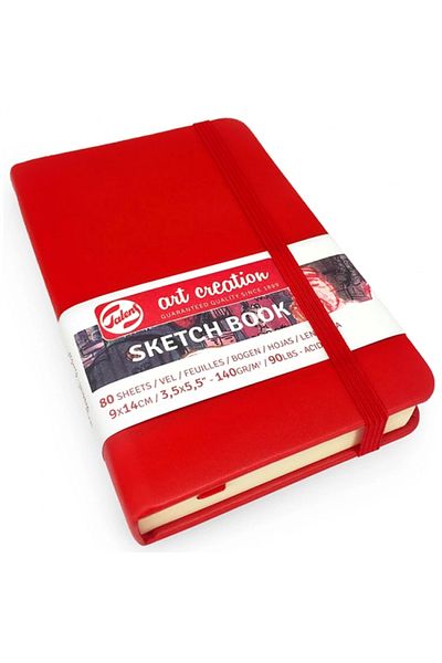 Talens 9x14 Cm Red Sketchbook - 140 Gr.80yp.Art Creation Sketchbook - Rt9314201m