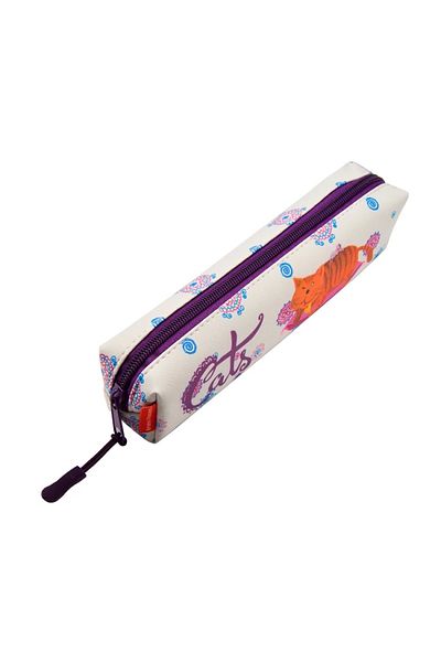 Bruno Visconti BRUNO VISCONTİ 14-009/01 - Vegen Leather Single Eyed Patterned Pencil Bag 20x4x4cm