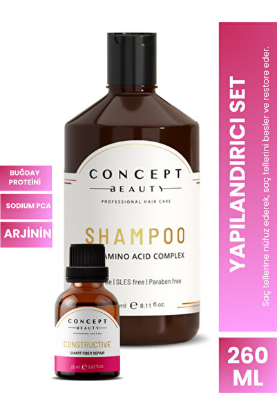 Concept Beauty Yapılandırıcı Saç Bakım Seti - Buğday Tohumu Özlü Tuzsuz, Sülf...