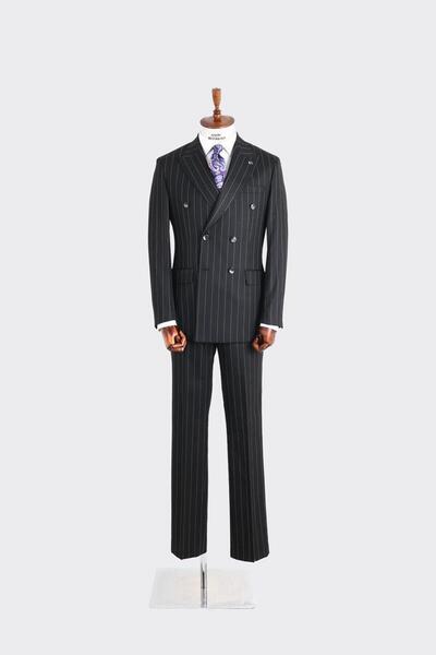 Kadir Büyükkaya Kırlangıç Yaka Kruvaze Erkek Takım Elbise-KAX1201S