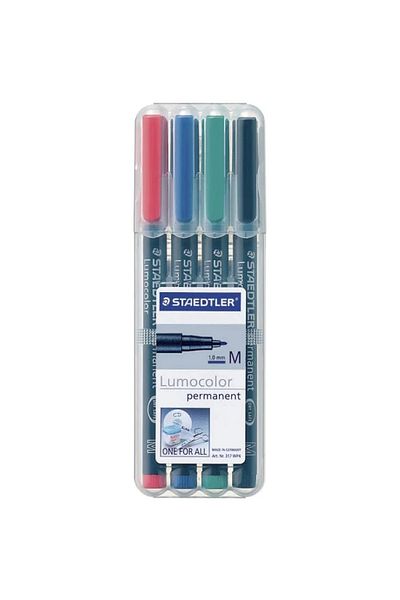 Staedtler Lumocolor 317 Wp4 - Permanent 1.0mm Pen M Set of 4