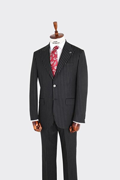 Kadir Büyükkaya Kırlangıç Yaka İki Düğmeli Erkek Takım Elbise-KAX1311S