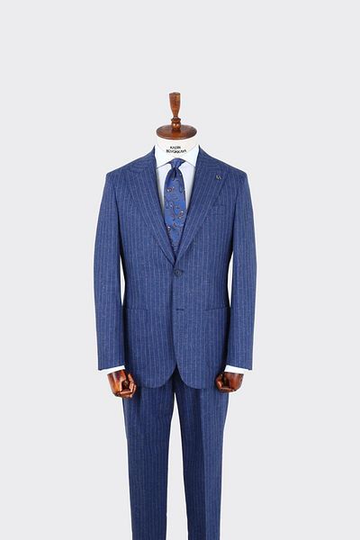 Kadir Büyükkaya Swallow Collar Pleated Men's Suit-Kax1305S