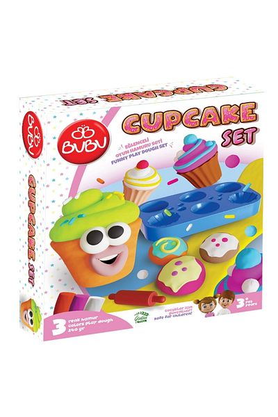 Bubu Cupcake Fun Play Dough Set 7 Pieces -Oh0021 - Colorful Color