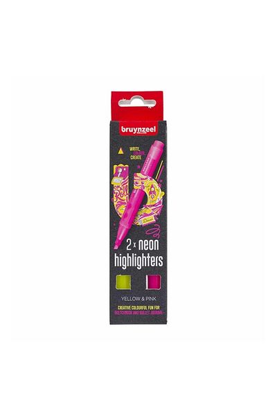 Bruynzeel Neon Pink and Yellow Highlighter Set of 2 - B60283002