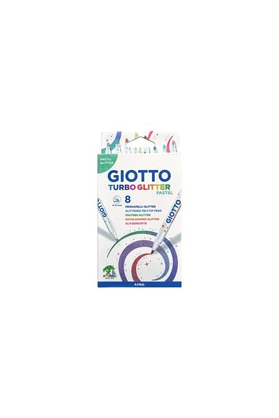 Giotto Turbo Glitter Glittered Felt Tip Pen 8 Pack Pastel Colors - 426300