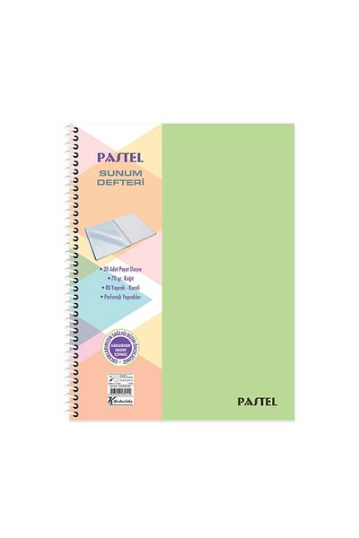 KESKİN COLOR Sharp Pastel 23x29.7cm - Spiral Plastic Covered Project Presentation Book 80 Yp.Checkered
