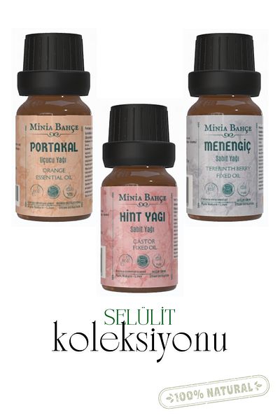 Minia Bahçe Bitki ve Sanat Atölyesi 3 Pieces of Laurel, Terebinth and Castor Oil - 20 ml each, 100% Pure