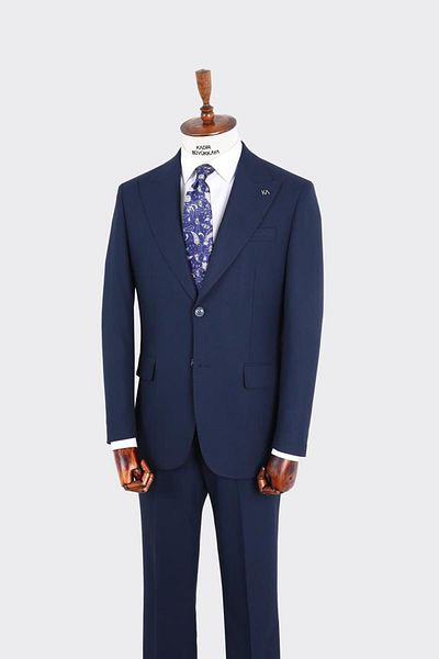 Kadir Büyükkaya Swallow Collar Two Button Men's Suit-Kax1361S