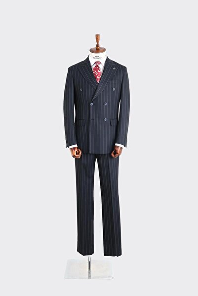 Kadir Büyükkaya Kırlangıç Yaka Kruvaze Erkek Takım Elbise-KAX1201S