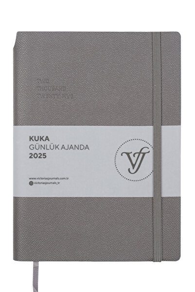Victoria's Journals Kuka 2025 Günlük Ajanda A5 (14x21cm) Esnek Kapak Ivory 80gr.