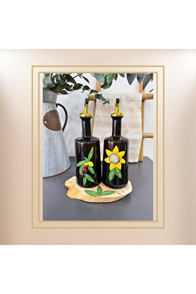 PitrakStore زيت الزيتون - زيت عباد الشمس 500 مل - طقم وعاء زيت مكون من قطعتين...