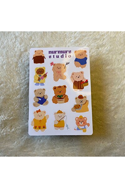 Nurmurs ayıcıklı Sticker Seti Oyun Laptop Notebook Ajanda Tablet Etiket