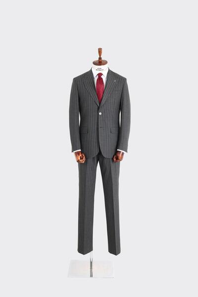 Kadir Büyükkaya Kırlangıç Yaka İki Düğmeli Erkek Takım Elbise-KAX1312S