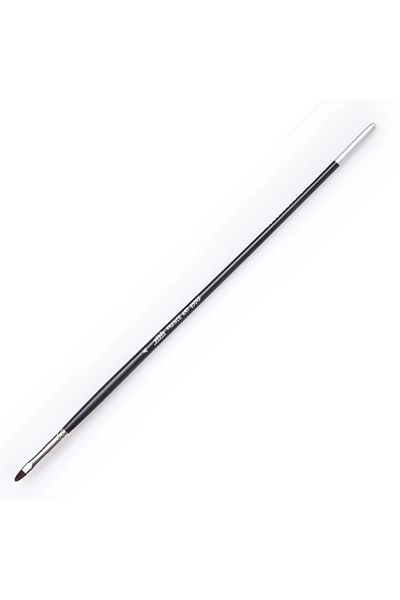Pebeo 200kf/4 Synthetic Tip Long Handle Oil Acrylic Cat's Tongue Brush Black No:4