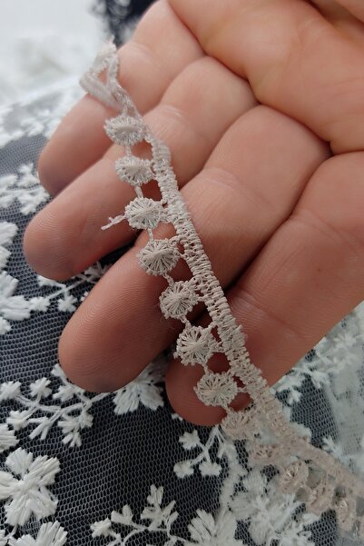 DUAYEN güpür dantel tekli ponpon 2 metre